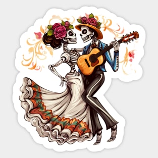 Day Of The Dead Dancing Skeletons 7 Sticker